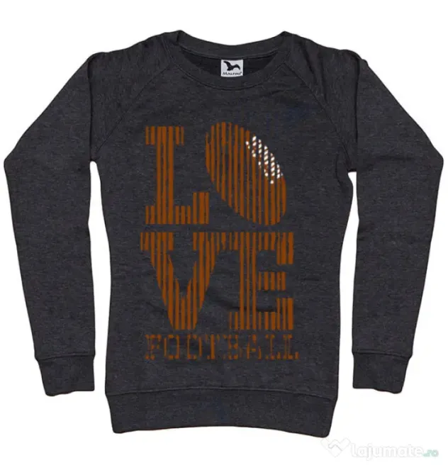 Bluza ADLER dama Love football Negru melanj