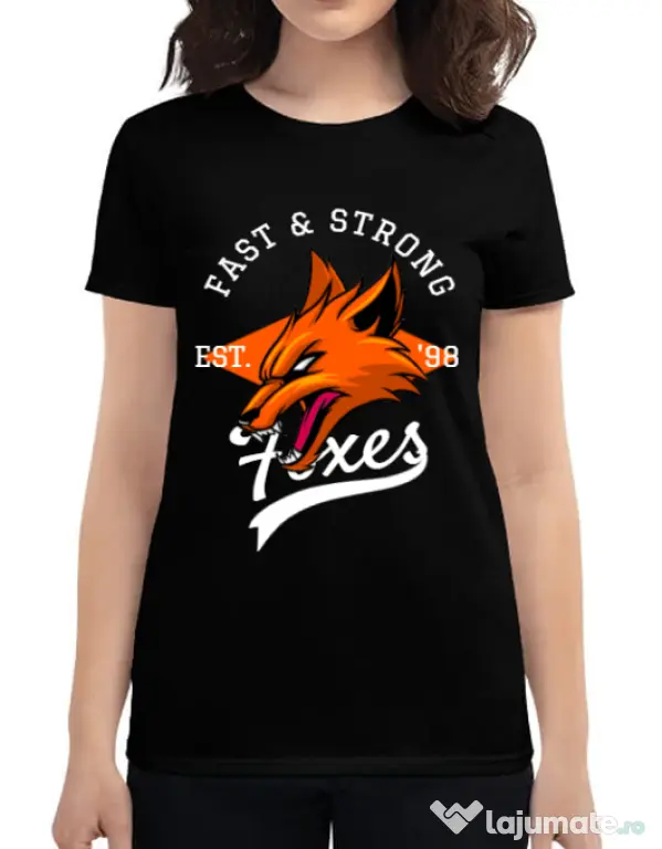 Tricou ADLER dama Fast and strong Negru
