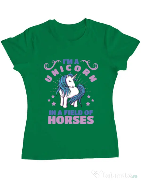 Tricou ADLER dama Just a unicorn Verde mediu