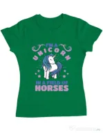 Tricou ADLER dama Just a unicorn Verde mediu