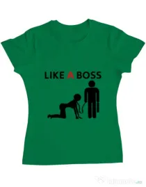 Tricou ADLER dama Like a boss Verde mediu
