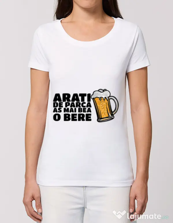 Tricou STANLEY STELLA dama As mai bea o bere Alb