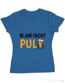 Tricou ADLER dama M-am facut pulbere Albastru azuriu