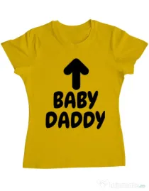 Tricou ADLER dama Baby daddy Galben