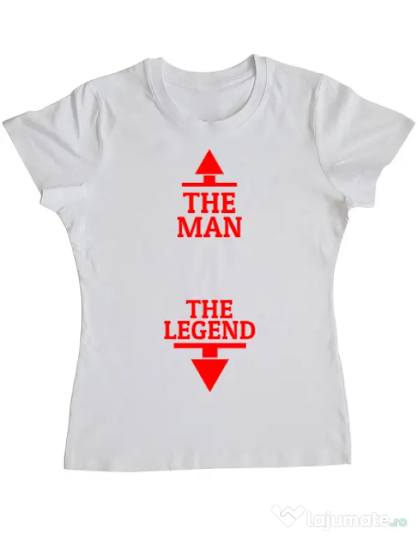 Tricou ADLER dama The man the legend Alb