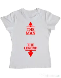 Tricou ADLER dama The man the legend Alb