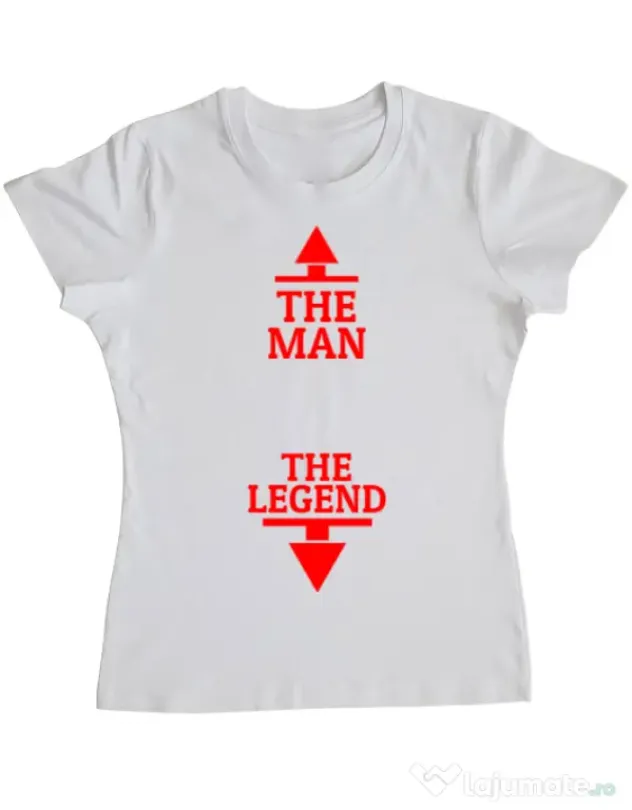 Tricou ADLER dama The man the legend Alb