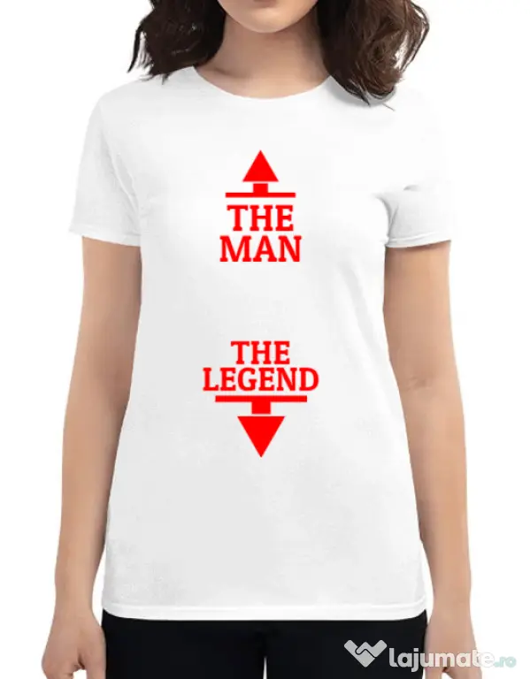 Tricou ADLER dama The man the legend Alb