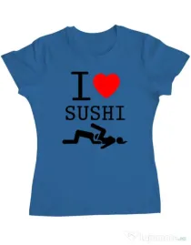 Tricou ADLER dama I love sushi Albastru azuriu