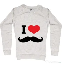 Bluza ADLER dama I love moustaches Migdala melanj
