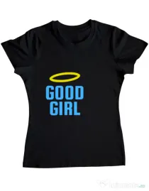 Tricou ADLER dama Good girl Negru