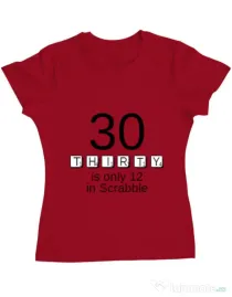 Tricou ADLER dama 30 in scrabble Rosu