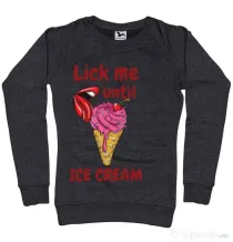 Bluza ADLER dama Lick me until ice cream Negru melanj