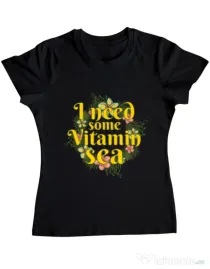 Tricou ADLER dama I need some vitamin sea Negru