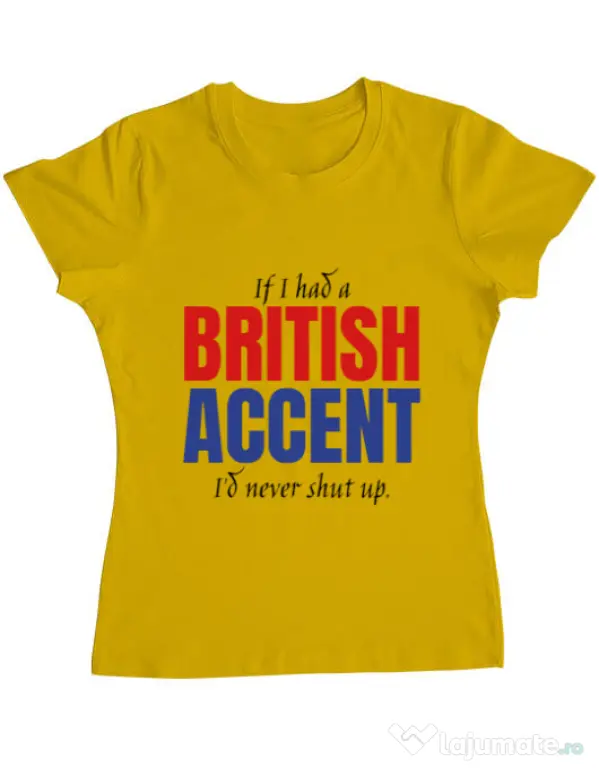 Tricou ADLER dama British accent Galben