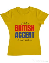 Tricou ADLER dama British accent Galben