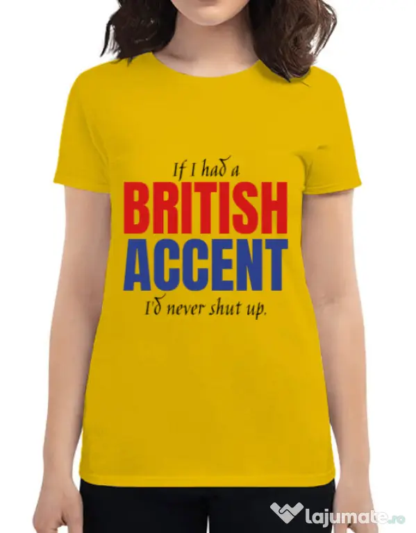 Tricou ADLER dama British accent Galben