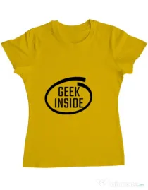 Tricou ADLER dama Geek inside Galben