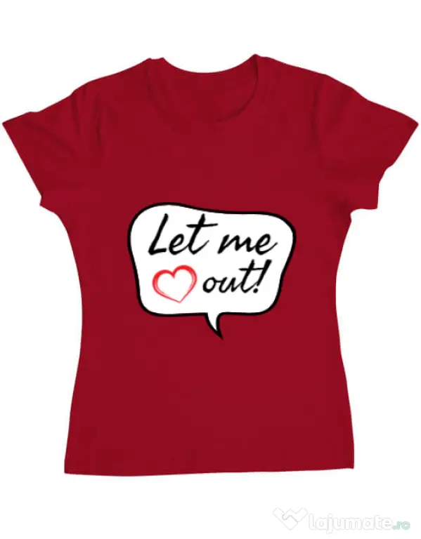 Tricou ADLER dama Let me out Rosu
