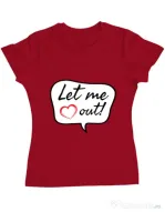 Tricou ADLER dama Let me out Rosu
