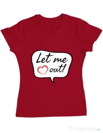 Tricou ADLER dama Let me out Rosu