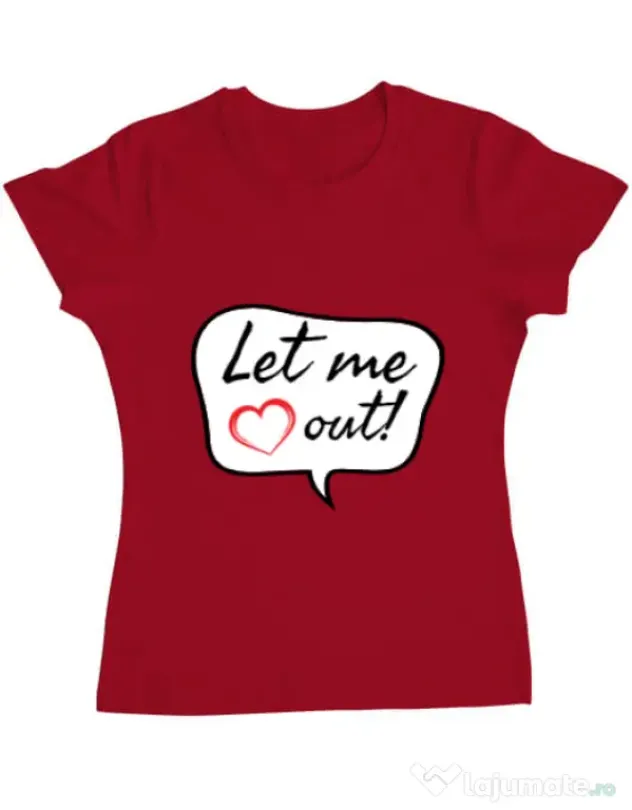 Tricou ADLER dama Let me out Rosu
