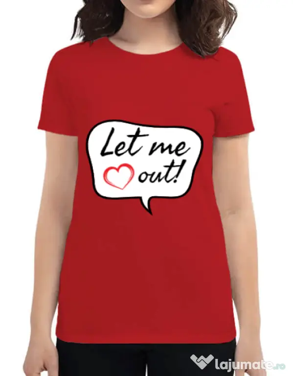 Tricou ADLER dama Let me out Rosu