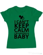 Tricou ADLER dama I am having a baby Verde mediu