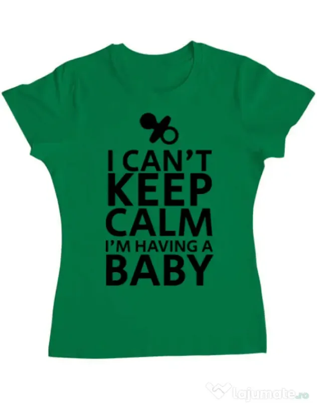 Tricou ADLER dama I am having a baby Verde mediu