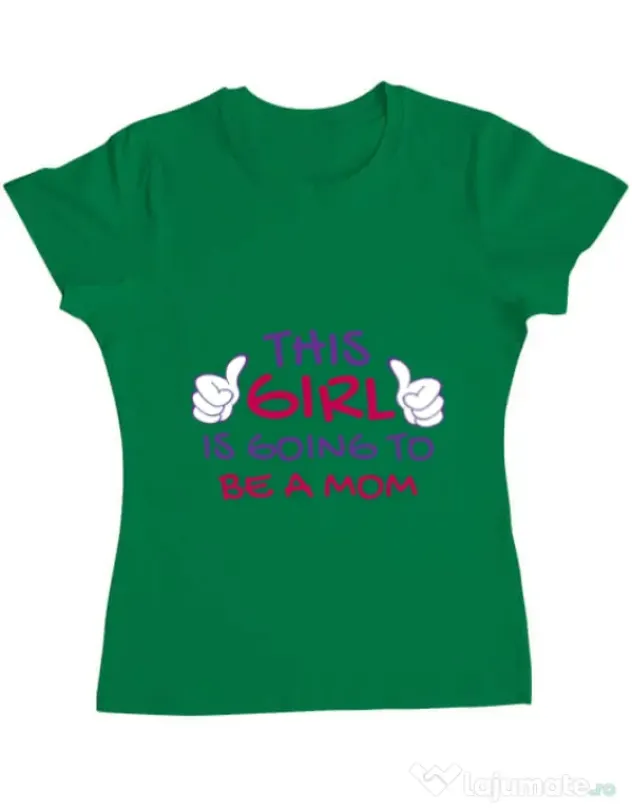 Tricou ADLER dama Future Mom Verde mediu