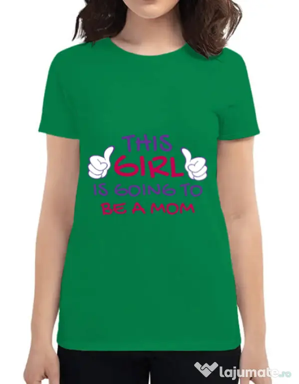 Tricou ADLER dama Future Mom Verde mediu