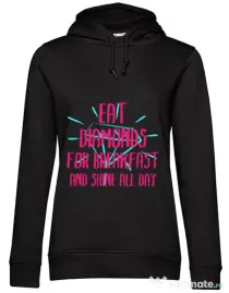 Hoodie dama cu gluga Eat diamonds Negru