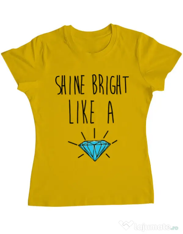 Tricou ADLER dama Shine bright like a diamond Galben