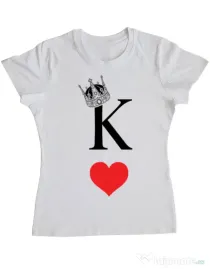 Tricou ADLER dama Fancy King Alb