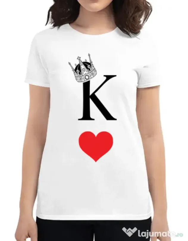 Tricou ADLER dama Fancy King Alb