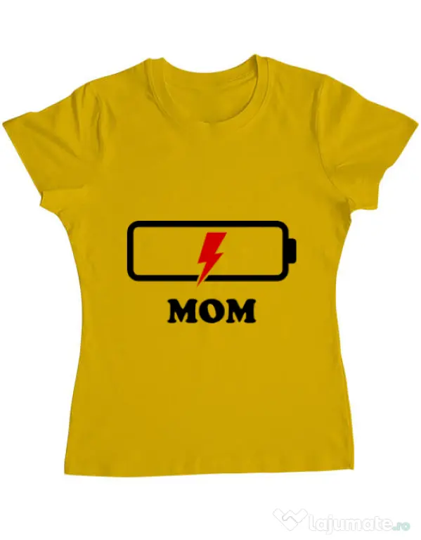 Tricou ADLER dama Mom battery Galben