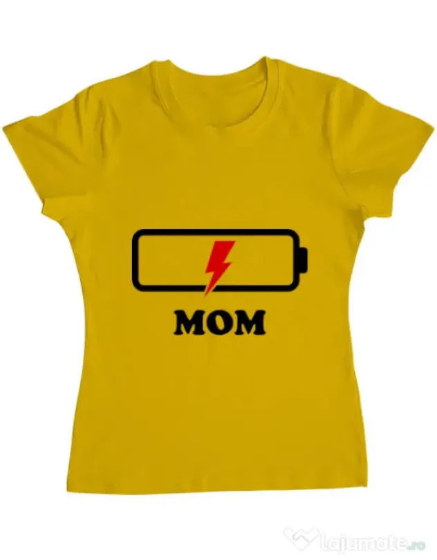 Tricou ADLER dama Mom battery Galben