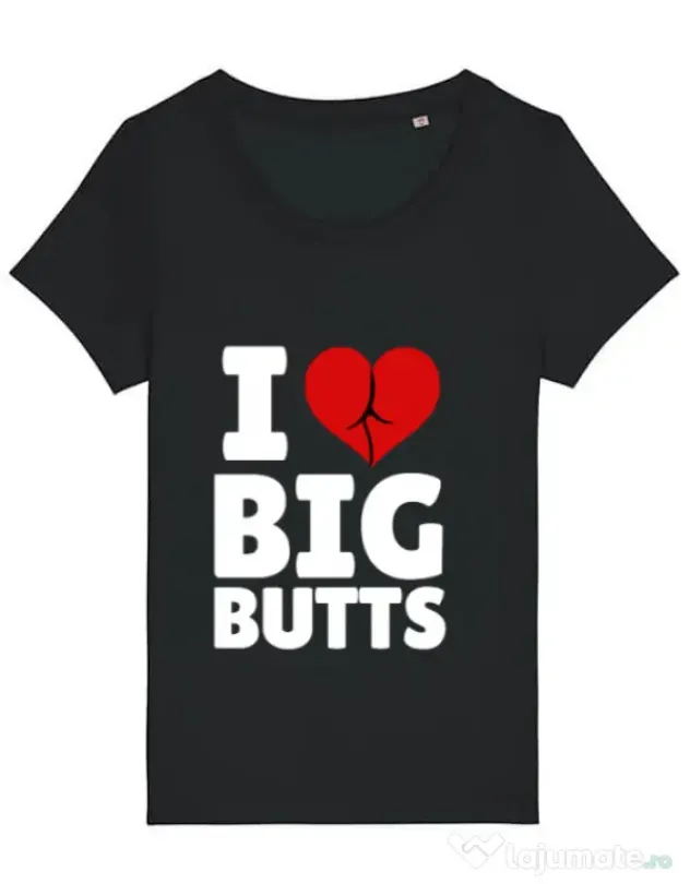 Tricou STANLEY STELLA dama I love big butts Negru