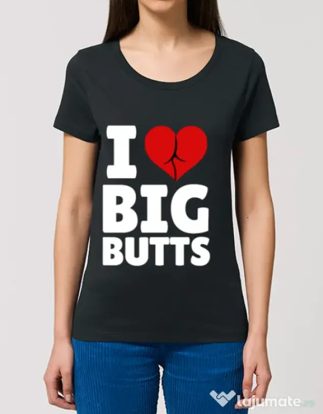 Tricou STANLEY STELLA dama I love big butts Negru
