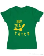 Tricou ADLER dama She is a catch Verde mediu