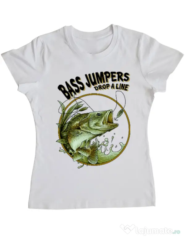 Tricou ADLER dama Bass jumpers drop a line Alb