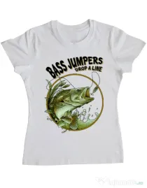 Tricou ADLER dama Bass jumpers drop a line Alb