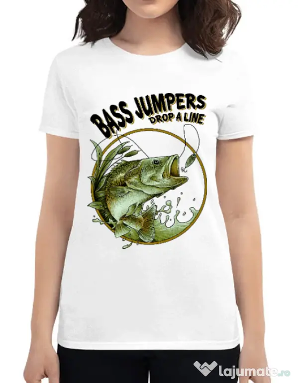 Tricou ADLER dama Bass jumpers drop a line Alb