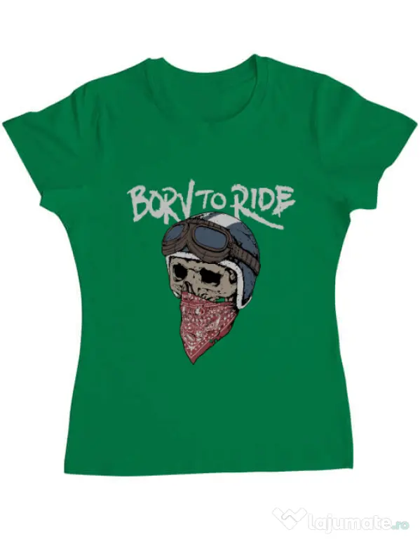Tricou ADLER dama Born to ride Verde mediu
