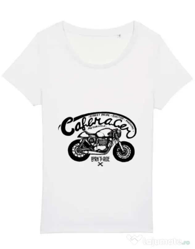 Tricou STANLEY STELLA dama Caferacer Alb