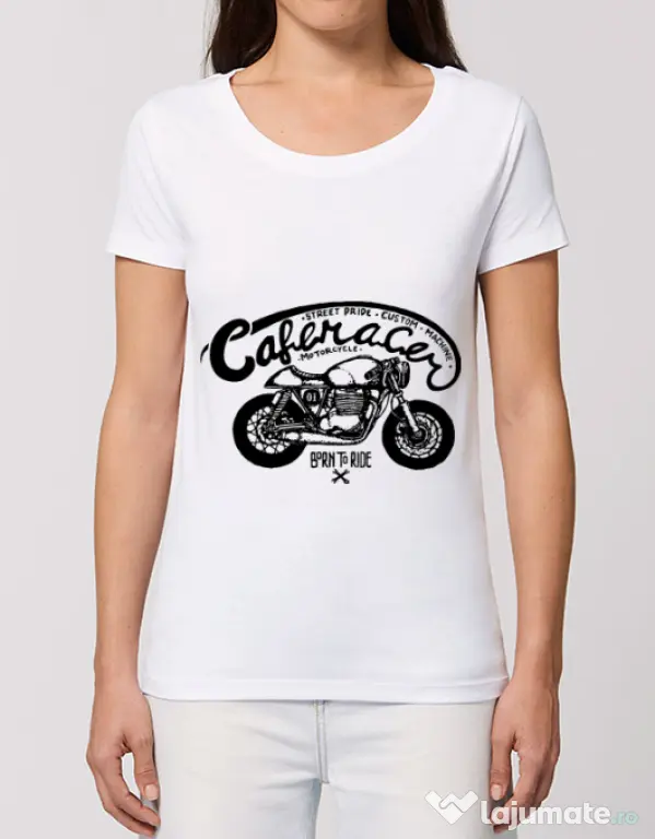 Tricou STANLEY STELLA dama Caferacer Alb