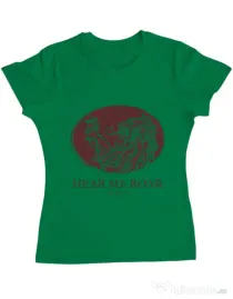 Tricou ADLER dama Hear me roar Verde mediu