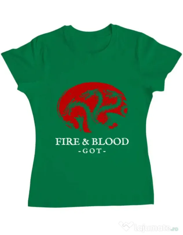 Tricou ADLER dama Fire and Blood Targaryen Verde mediu