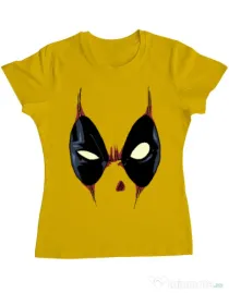 Tricou ADLER dama Deadpool mask Galben
