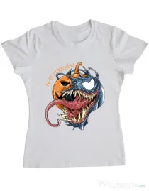 Tricou ADLER dama Halloween Venom Alb